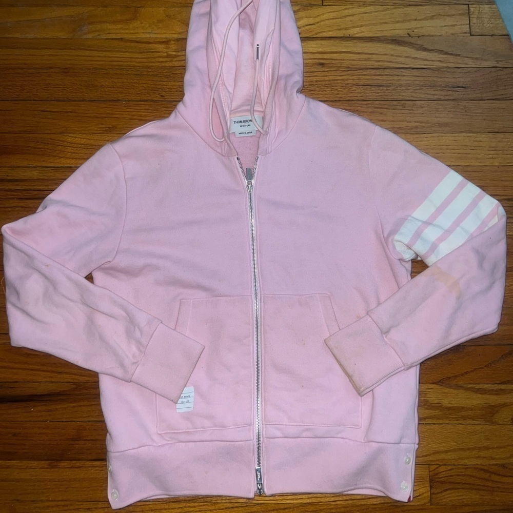 Thom browne zippered hoodie